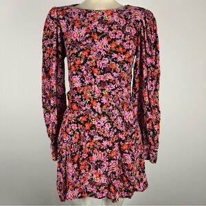 ❤️ Zara Floral Print Multicoloured Maxi Dress Viscose Boho Medium
